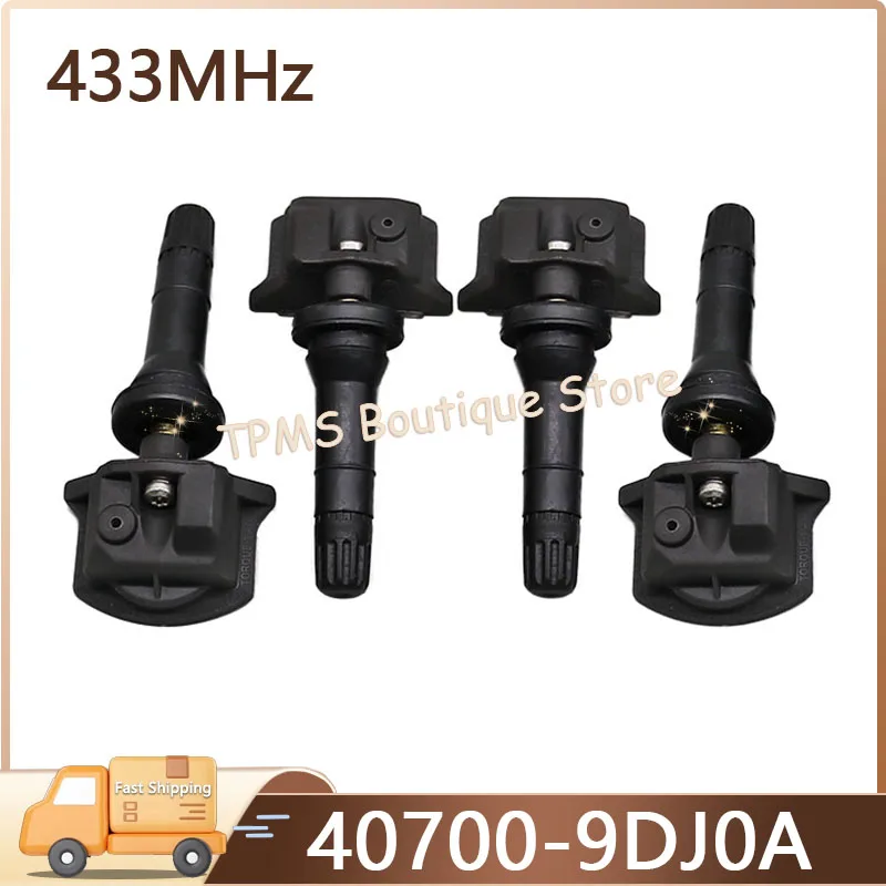 

40700-9DJ0A Tire Pressure Sensor For Nissan Pathfinder Murano Pathfinder IV 4pcs 433MHz 407009DJ0A TPMS Sensor