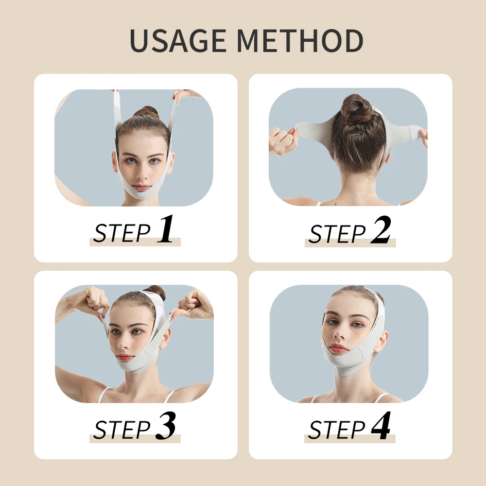 Reutilizável v linha rosto shaper feminino queixo bochecha levantar rosto emagrecimento bandagem cinto reduzir queixo duplo ferramenta de beleza facial