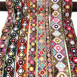 2.5 - 5.6 Cm Wide Color Retro Ethnic Style Lens Embroidery Lace Barcode Clothing Accessories Luggage Jacquard Webbing