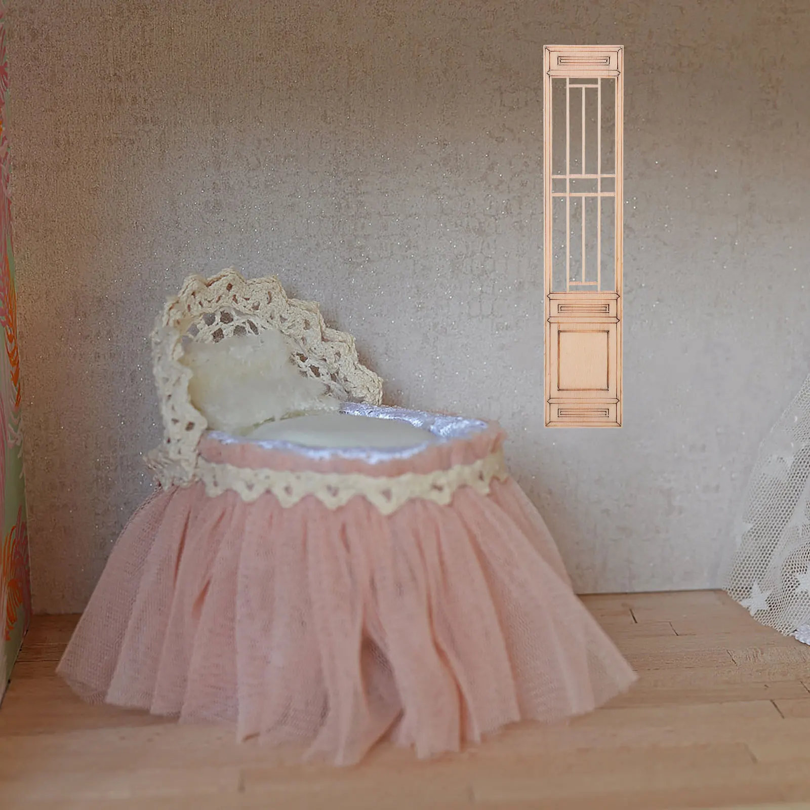 10 個ミニチュア風景ドア窓装飾パーティションドールハウス家具モデル妖精の庭用品木材