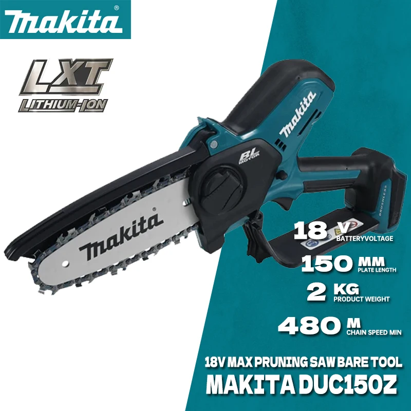 MAKITA DUC150 Chain Saw Pruning Saw Brushless Cordless 18V 150MM LXT Electric Saw Garden Makita Power Tools ChainSaw DUC150Z