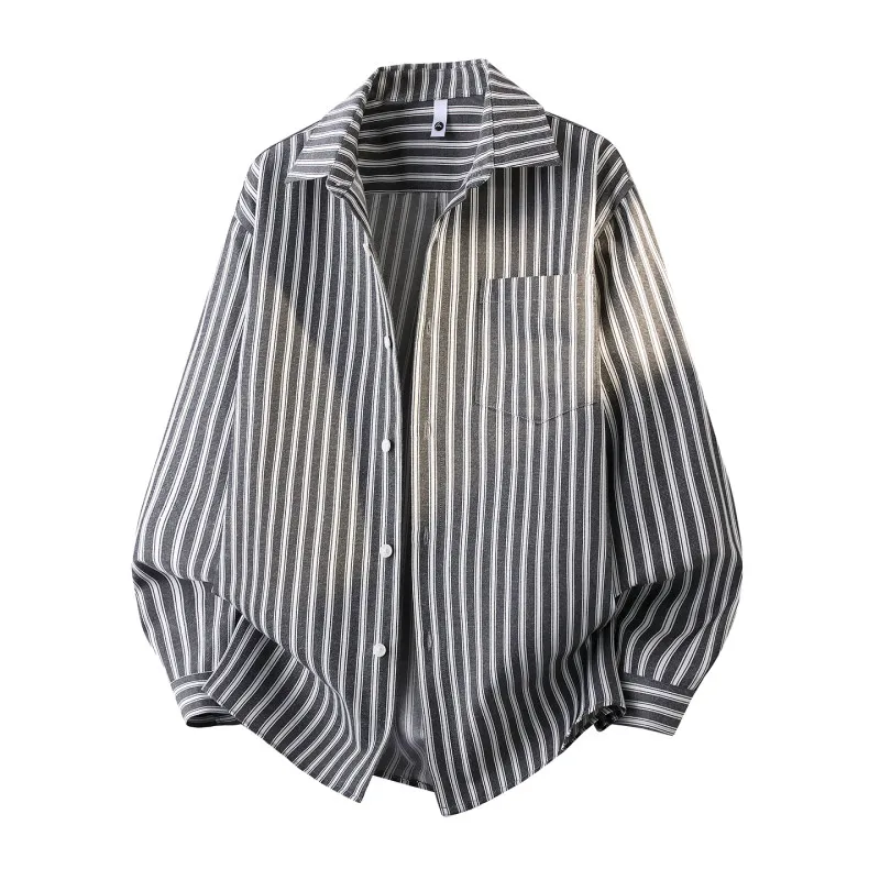 

Men's Texture Stripe irt Profional Spring Layering Sweatirt Trendy Brand 3D aphic T-irt Stand Fit Long Sve