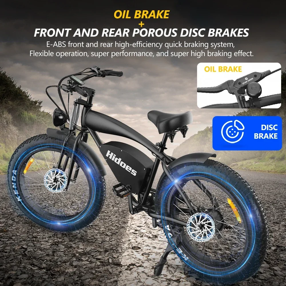 2023 New Arrivals EU Warehouse HD-B3 Mountain Electric Bike Electric Bycicle 1200W Motor 60km/h 60-90km City Beach Ebike