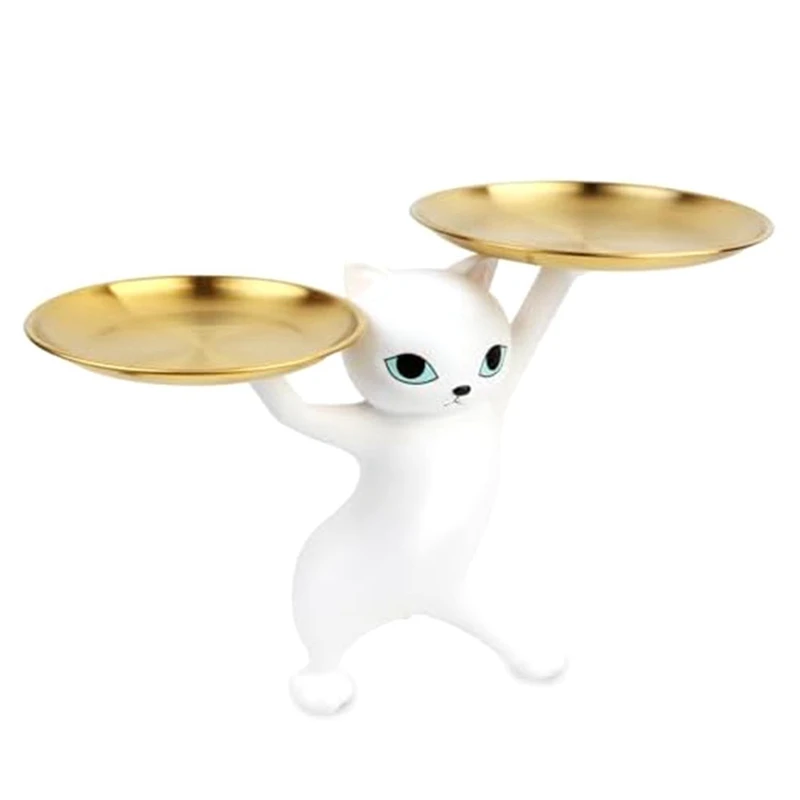 صينية تخزين للقطط للديكور، صينية راتينج لديكور القطط لخاتم أقراط مجوهرات الحلوى
