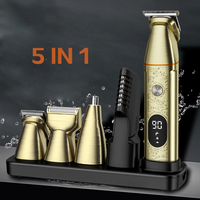 Resuxi LK-882 Rechargeable 5 in 1 Grooming Kit LED Display Hair Trimmer Cordless Powerful Hair Cutting Kit With Travel Bag