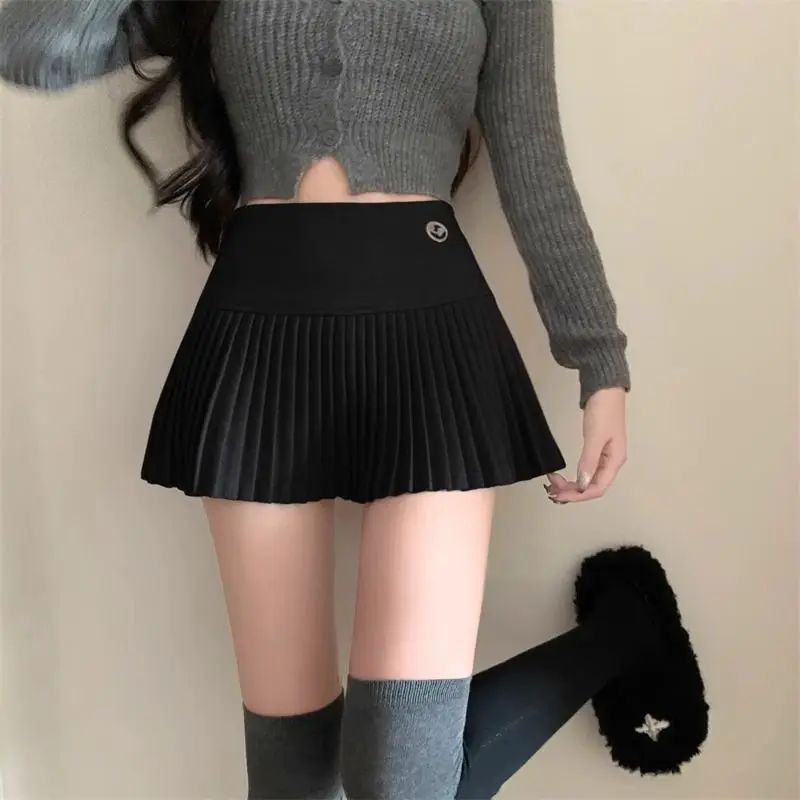 

Lolita Elegant Vintage Pleated Skirt Women Sexy High Waist A-line Patchwork Y2k Skirt Korean Preppy Style Kawaii Mini Skirts