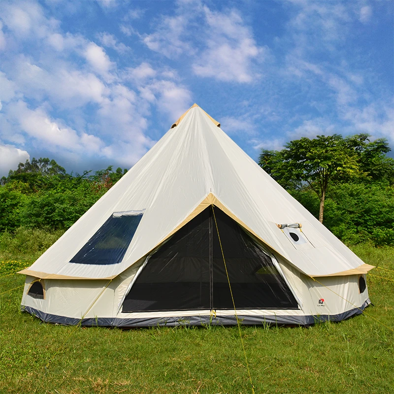 Imagem -03 - Glaming Antistorm Outdoor Camping Castelo Tent Prata Revestido Função uv Luxuoso Yurt Mongol Família Caminhadas Viagens a 10 Pessoas