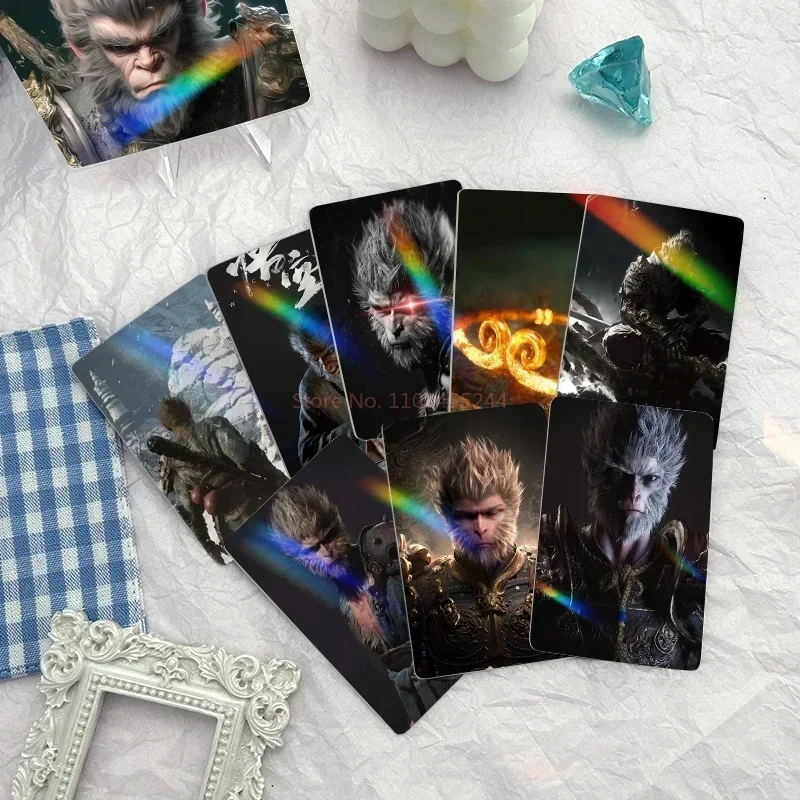 55 Piece Laser Printed Three Inch Rounded Corner Cards Around The Game Black Myth Wukong Mini Card, Unofficial Lomo Card