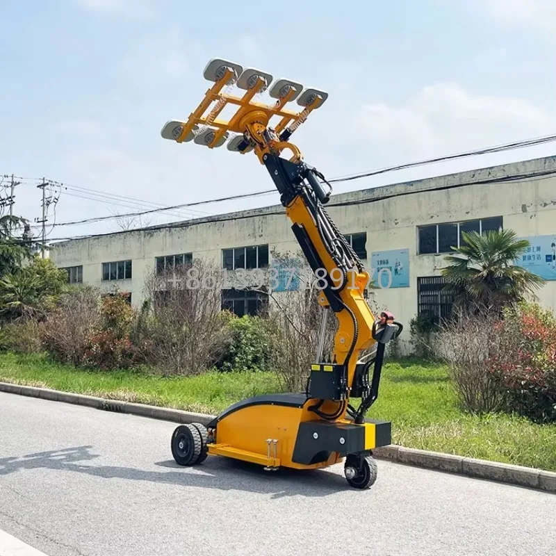 Glass Curtain Install Vehicle Installation Lifting Robot Mobile Hydraulic Crane Vacuum Lifter With Vacuum Suction Cups