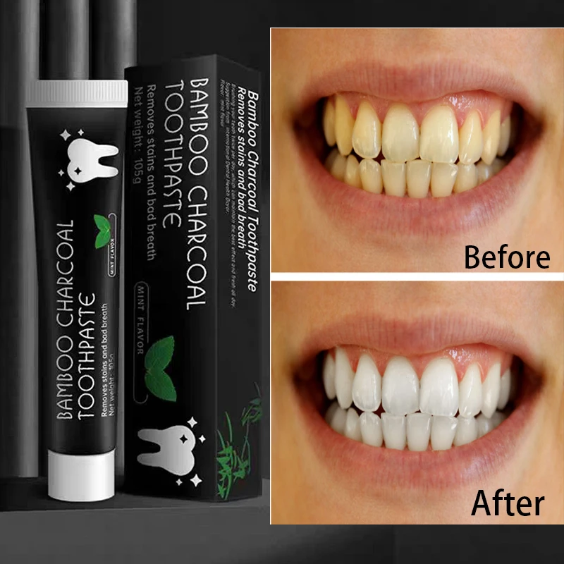 

Bamboo Charcoal Toothpaste Remove Plaque Stains Teeth Whitening Fresh Breath Dental Cleaning Oral Health Care Products 105g