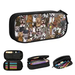 Pitbull Dog Pattern All The Mutts Pencil Cases Large Capacity Pen Bags Pen Box Pencil Pouch For Boys Girls Students Stationery