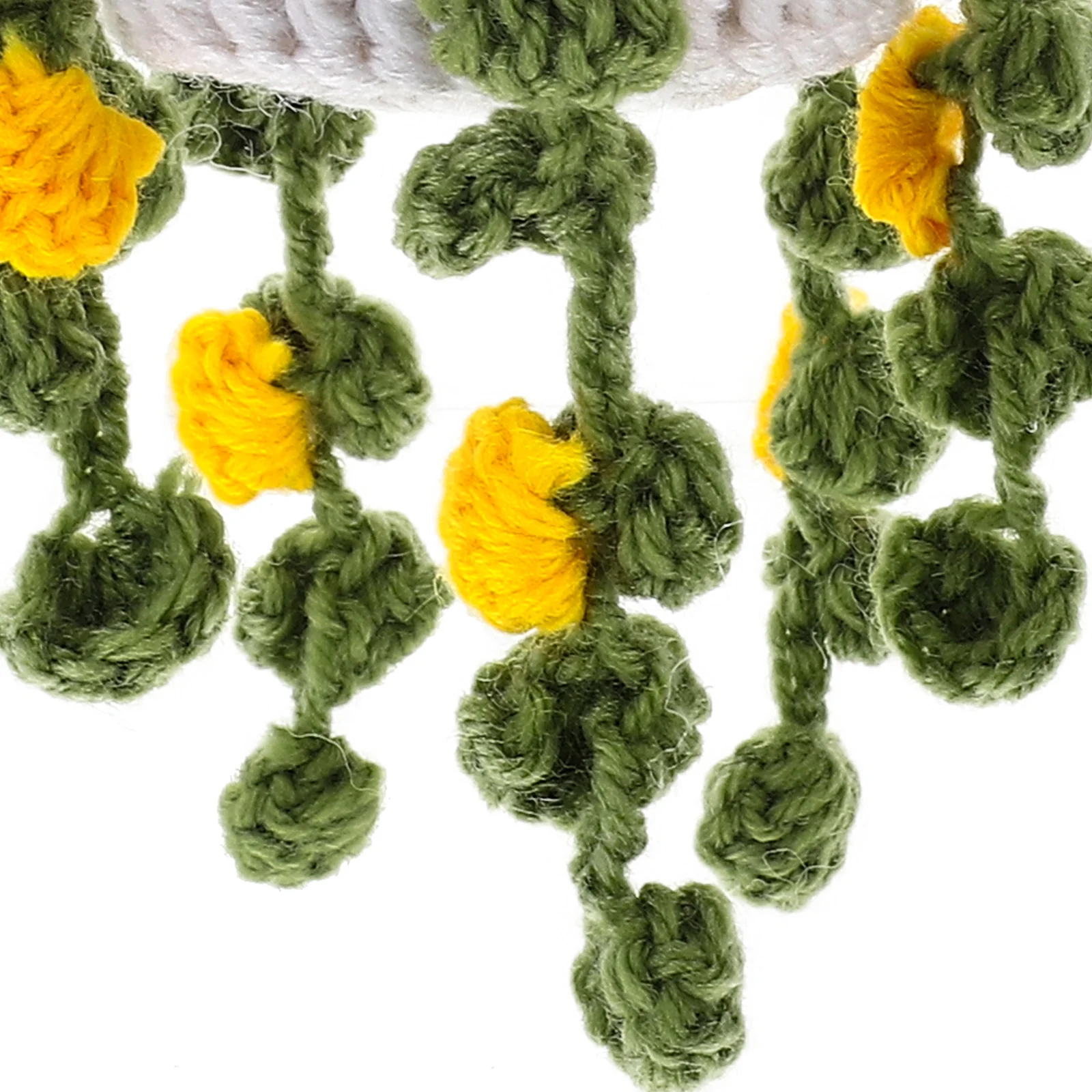 

Crochet Hanging Plant Basket Minimalist Pendant for Car Mirror Home Wall Decoration Handmade Crochet Car Ornament Flower Basket