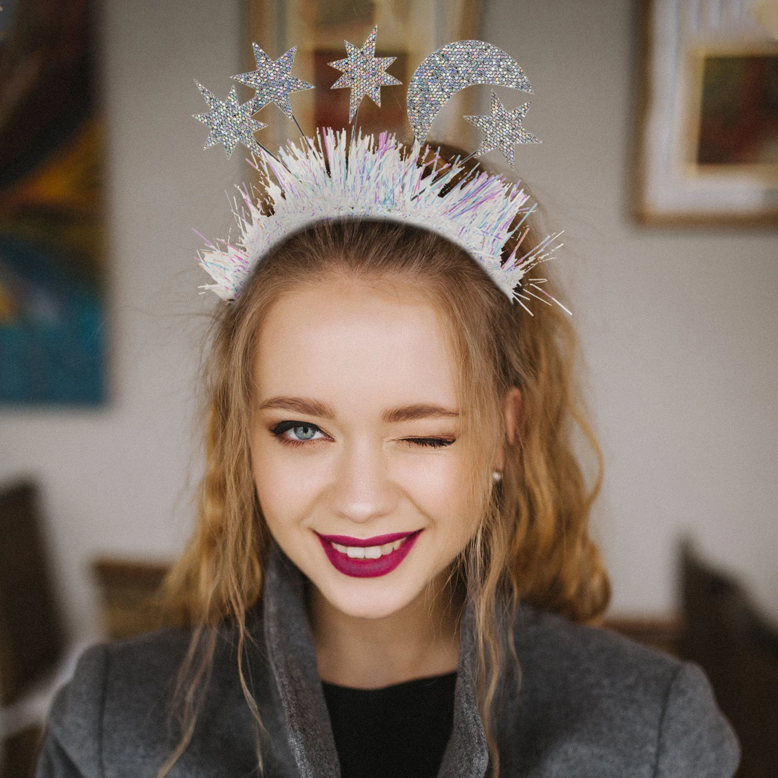 

2pcs Moon Headbands Girls Valentine Adults Headbands Hair Accessories Party Headdress Adults Headwear Holiday Decor