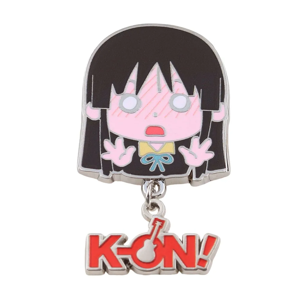 K-On！Akiyama Mio Anime Chibi-Charakter Emaille-Pin Niedliche Brosche mit überraschtem Gesichtsausdruck für Rucksäcke, Kleidung, Fans, Geschenk-Accessoire – Detail 1