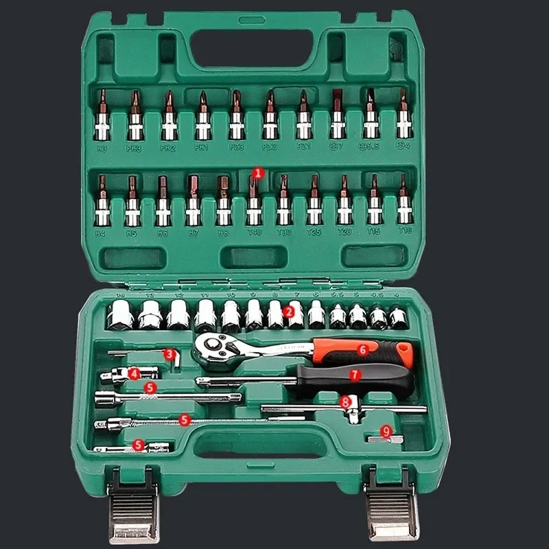 Auto-Reparatur-Werkzeug-Set, Steckschlüssel, Ratsche, Auto-Reparaturset, universell, multifunktional