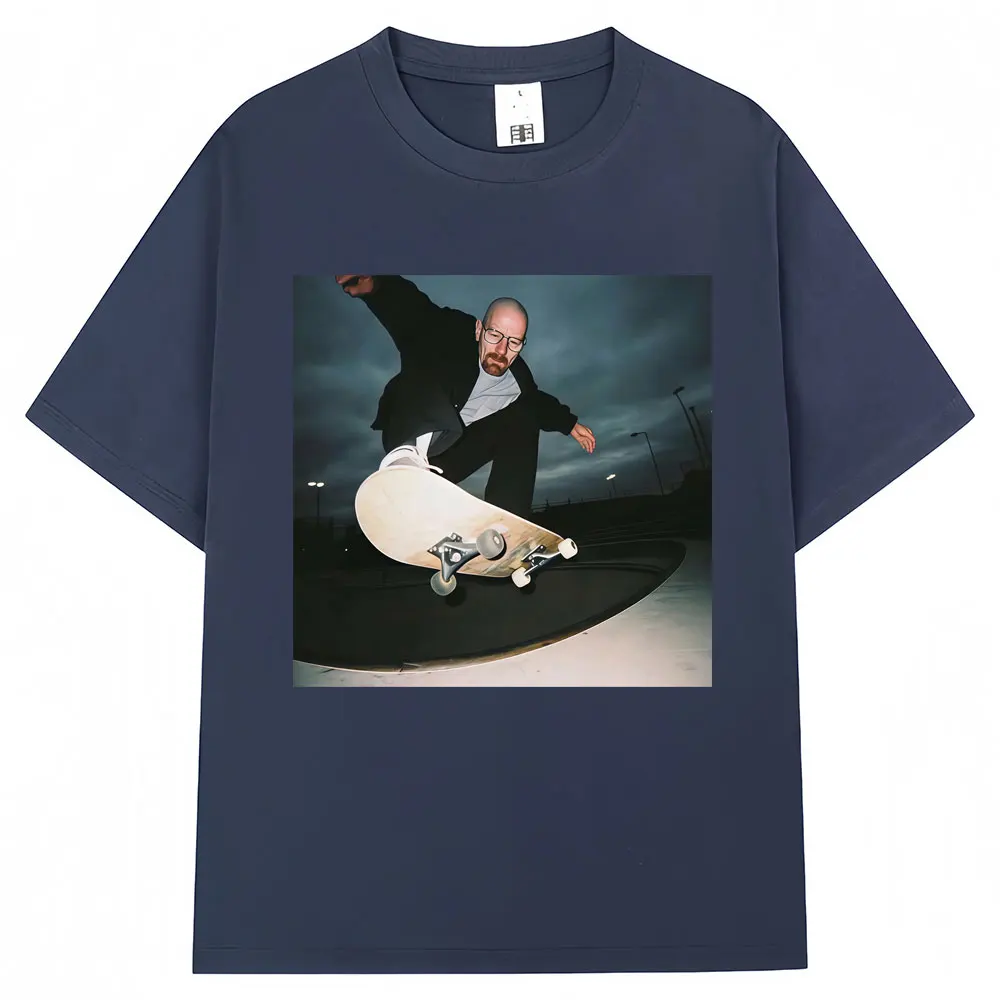 Breaking Bad Heisenberg Funny Skate Meme T-shirts Men Women 90s Vintage Humor T-Shirt Oversized Cotton Casual T Shirt Streetwear