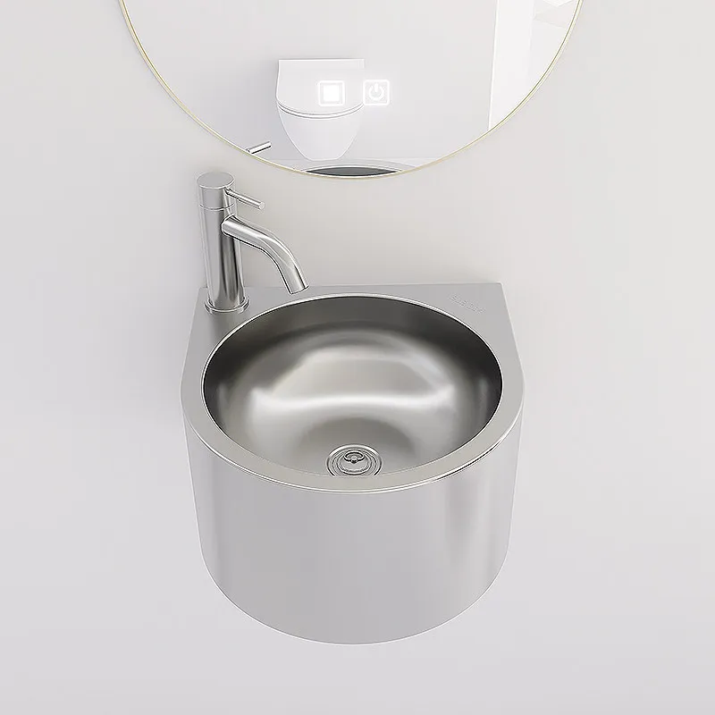 Wall-Mounted 304 Stainless Steel Mini Sink, Compact Hand Basin for Small Bathroom & Laundry
