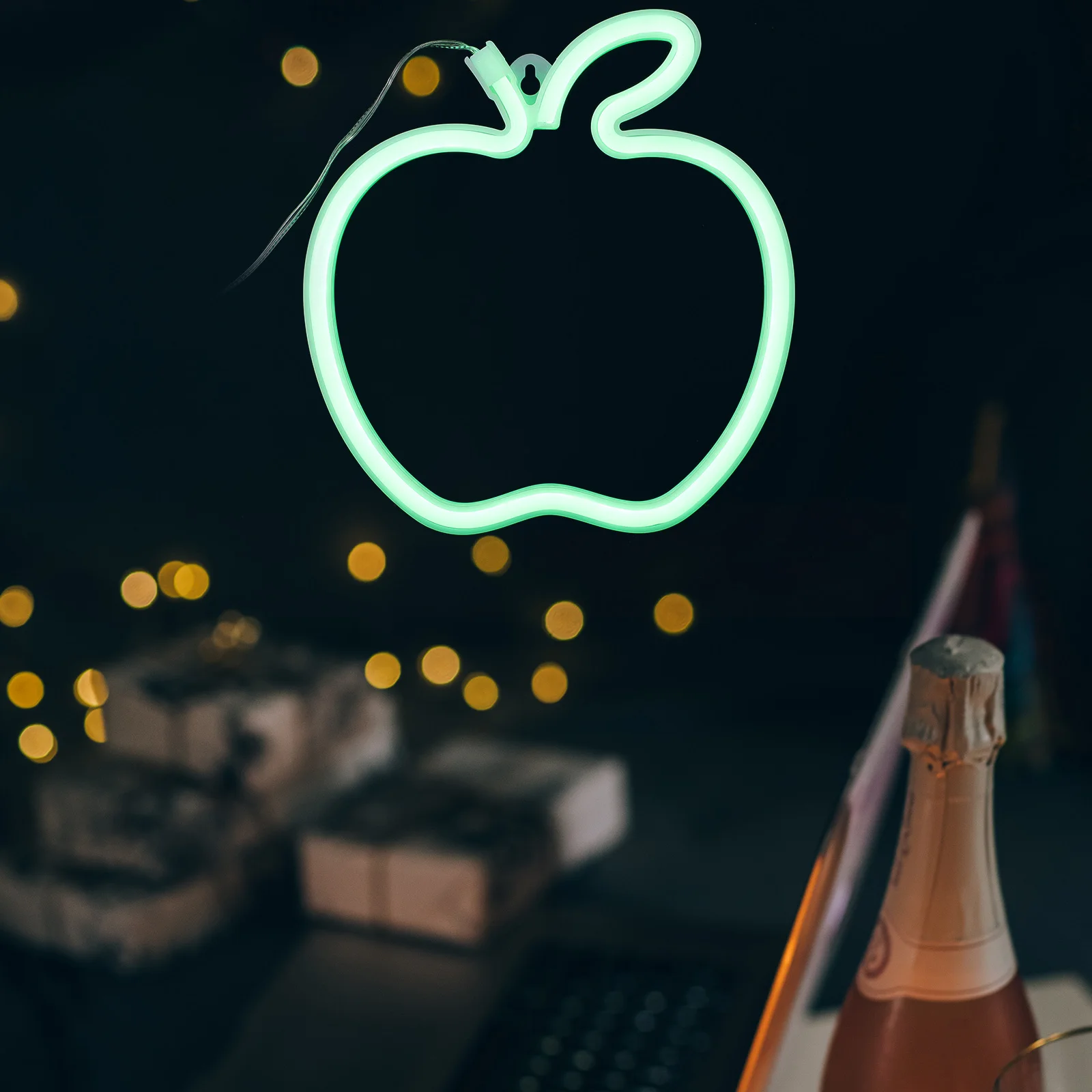 

Apple Night Lamp Light Sign Decor Lamp for Bedside Room White Plastic Safe Durable Party Decor Daily Use