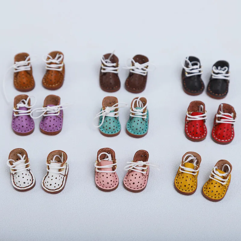 Handmade Fashion Doll Lovely Shoelace Shoes Holala Cowhide Shoes With Holes For Obitsu11,P9, Gsc, Ymy, Ddf, Nendoroids, 1/12 Bjd