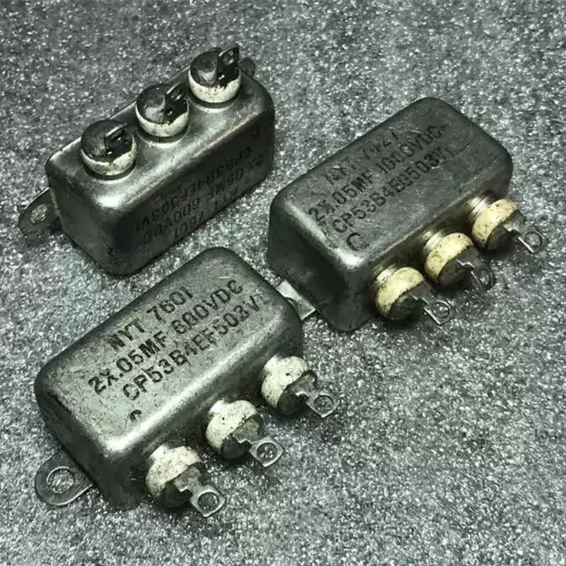 1-5pcs Antique American NYT 2 �� 0.05UF generation 0.047UF600V copper shell double gallbladder coupling oil immersed capacitor