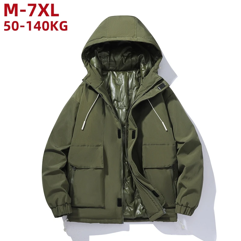 

Winter Parka Men Waterproof Jacket Coats Hooded Trench Plus Size 5xl 6xl 7xl Oversize Black Windbreaker Cotton Padded Overcoat