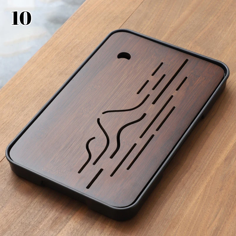 2025 Neo-Chinese Bamboo Tea Tray Kung Fu Tea Set Tray Hollow Out Grid Disk Quick Drainage Storage Tea Tray Dry And Wet Dual Use - Image 3
