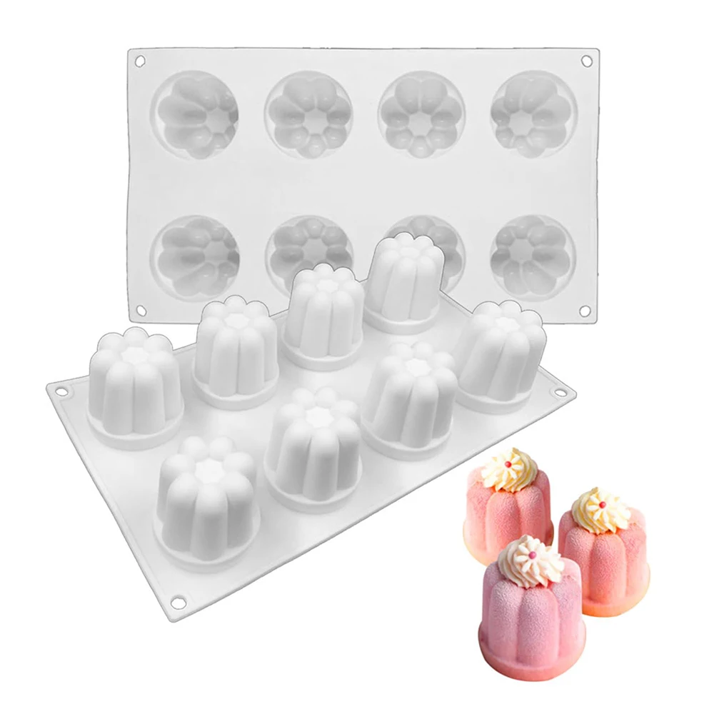 

Valentine's Day Silicone Mousse Cake Molds 8-Cavity 3D Flower French Dessert Chocolate Non-Stick Mould Baking Accessories