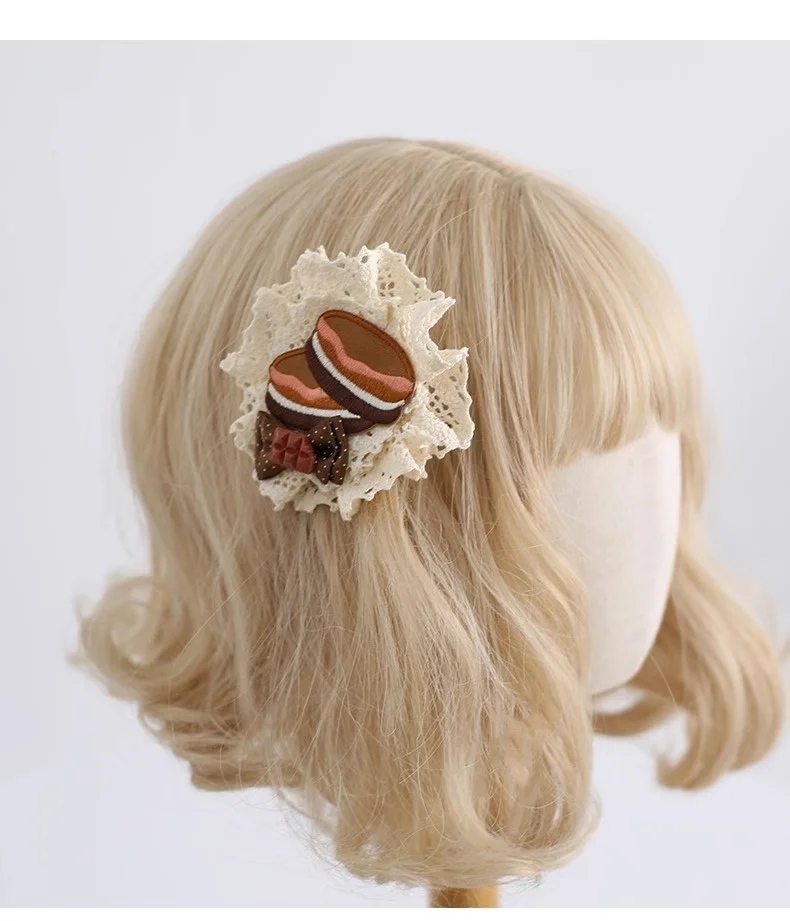Oryginalna ręcznie robiona miętowa czekolada Lolita spinka do włosów papierowy kubek ciasto mała kokardka opaska do włosów DIY słodka herbatnica akcesoria do włosów