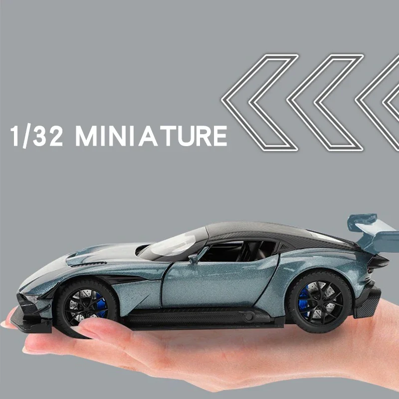 1/32 Aston Martins Vulcan Model samochodu sportowego ozdoba kolekcja samochodów miniaturowy dźwięk i zabawki podświetlane pojazdu dla dzieci