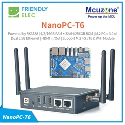 NanoPC T6,RK3588,MiniPCIE 4G LTE,M.2 WiFi6,NVME SSD,HDMI in,2.5G eth ,IR reciver, android TV,Ubuntu,debian