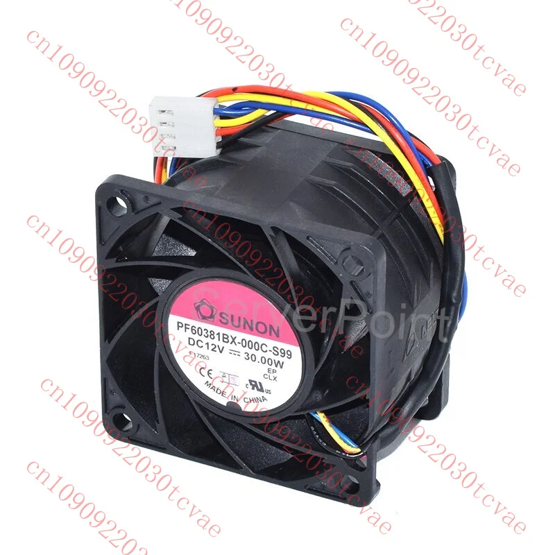 

Genuine PF60381BX-000C-S99 DC12V 30W 60*60*38mm 4 Wires Square Dissipation Fan