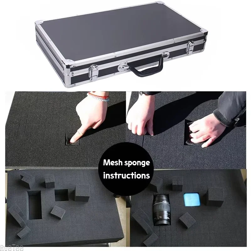Tool Box Aluminum 58x32x8.5cm Equipment Box Portable Tool Box Mechanical Large Capacity Suitcase Hard  Rectangular