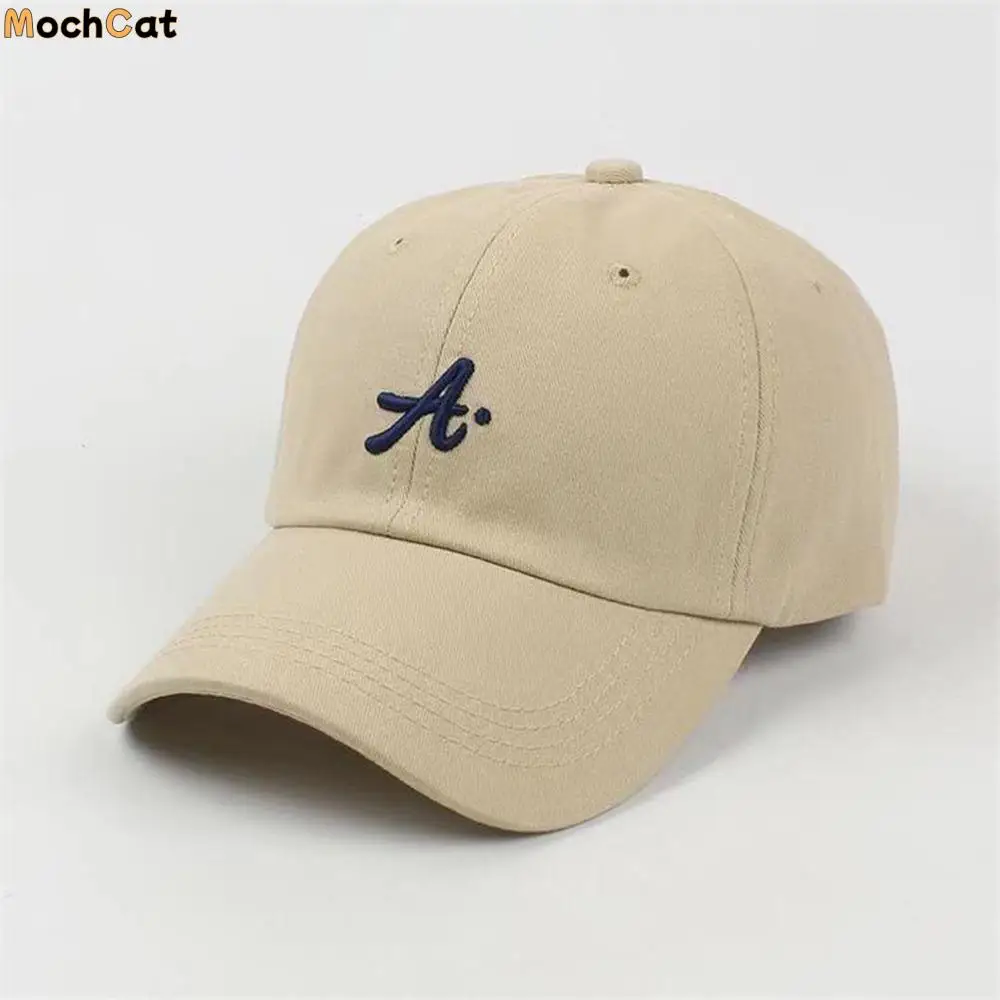 

Casual Adjustable Male Female Cotton Embroidery Letter A Baseball Cap Visors Cap Korean Style Cap Snapback Hat