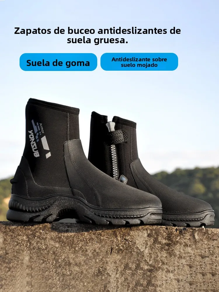 Botas de Buceo de Goma de 5mm Yonsub, Zapatos de Surf y Vadeo para Hombre, Antideslizantes, Resistentes al Desgaste, Zapatos ...
