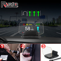 OBD+GPS C1 Car Navigation Projection HUD Head Up Display Speedometer Water Temp KMH MPH Overspeed RPM Volt Warning Plug and Play