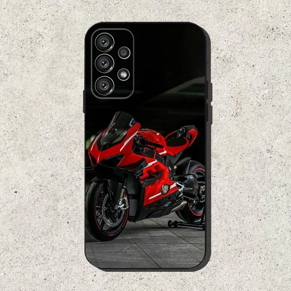 D-Ducaties-Is Casing Ponsel Keren untuk Samsung S25,S24,S21,S22,S23,S30,Ultra,S20,Plus,Fe,Lite,Note,10,9,5G Sampul Hitam