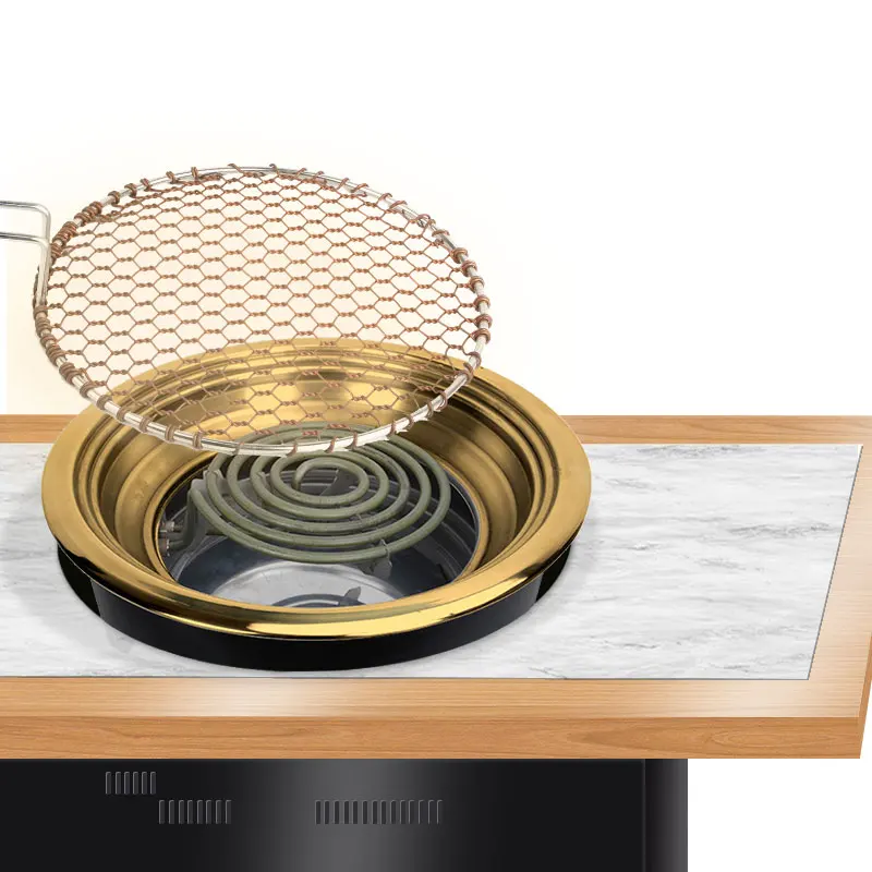 Hot Sale Korean Restaurant Smokeless BBQ Grill Upper Exhaust Pipe BBQ Grill Indoor Electricity Safely BBQ Grill Oven