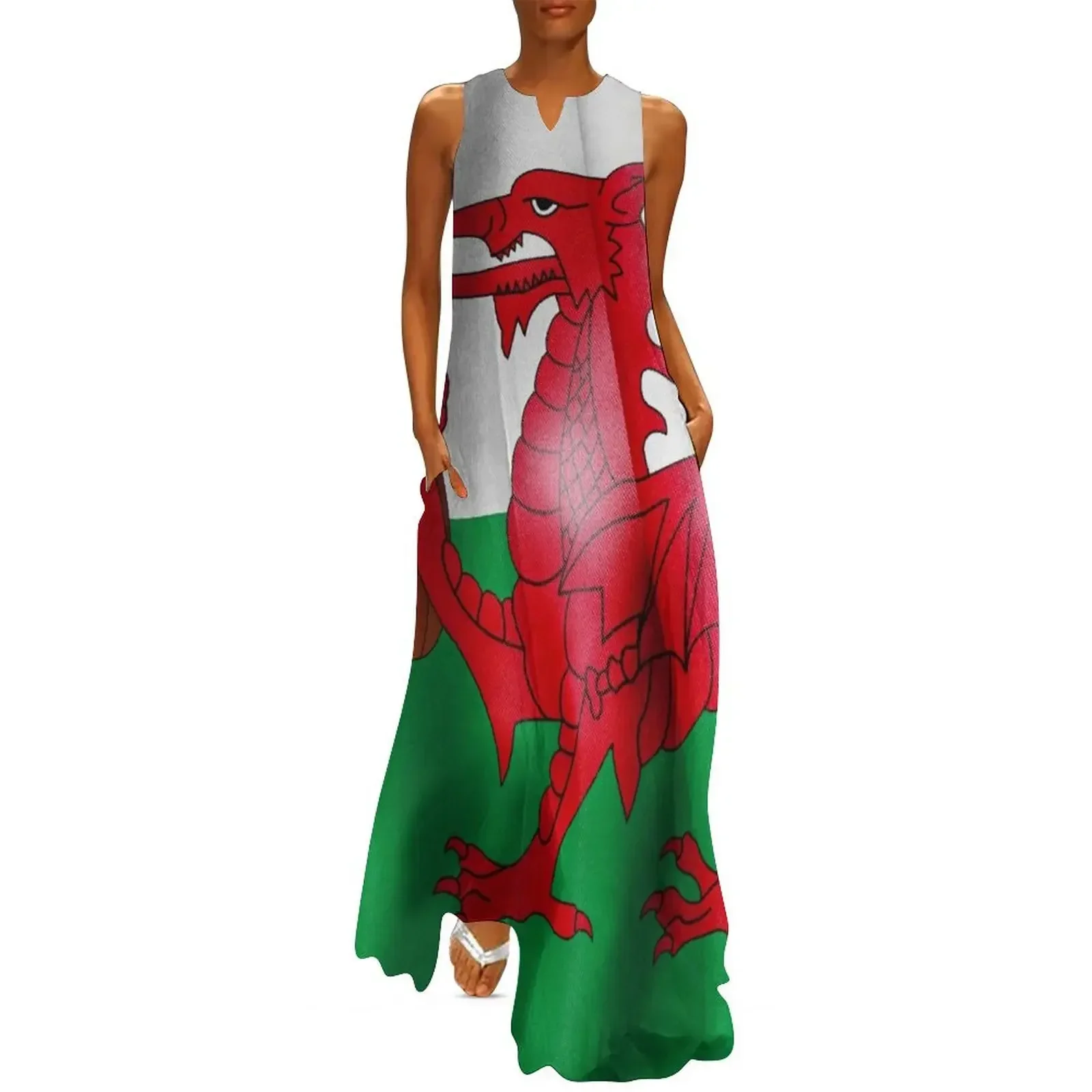 

Welsh Dragon Rugby Ball Flag Long Dress women's elegant loose dresses dress for women summer Dress