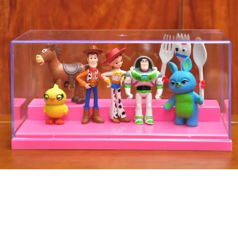 Toy Story 4 7 stks Actiefiguren Set Collectible Dolls Woody Jessie Buzz Lightyear Forky Varken Beer Model Speelgoed Cadeaus voor Kerstmis