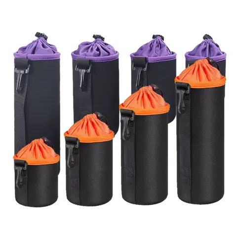 Waterproof Camera Lens Bag Drawstring Bag For Canon For Sony For Nikon DSLR Camera Lens Accessories Case with Hook
