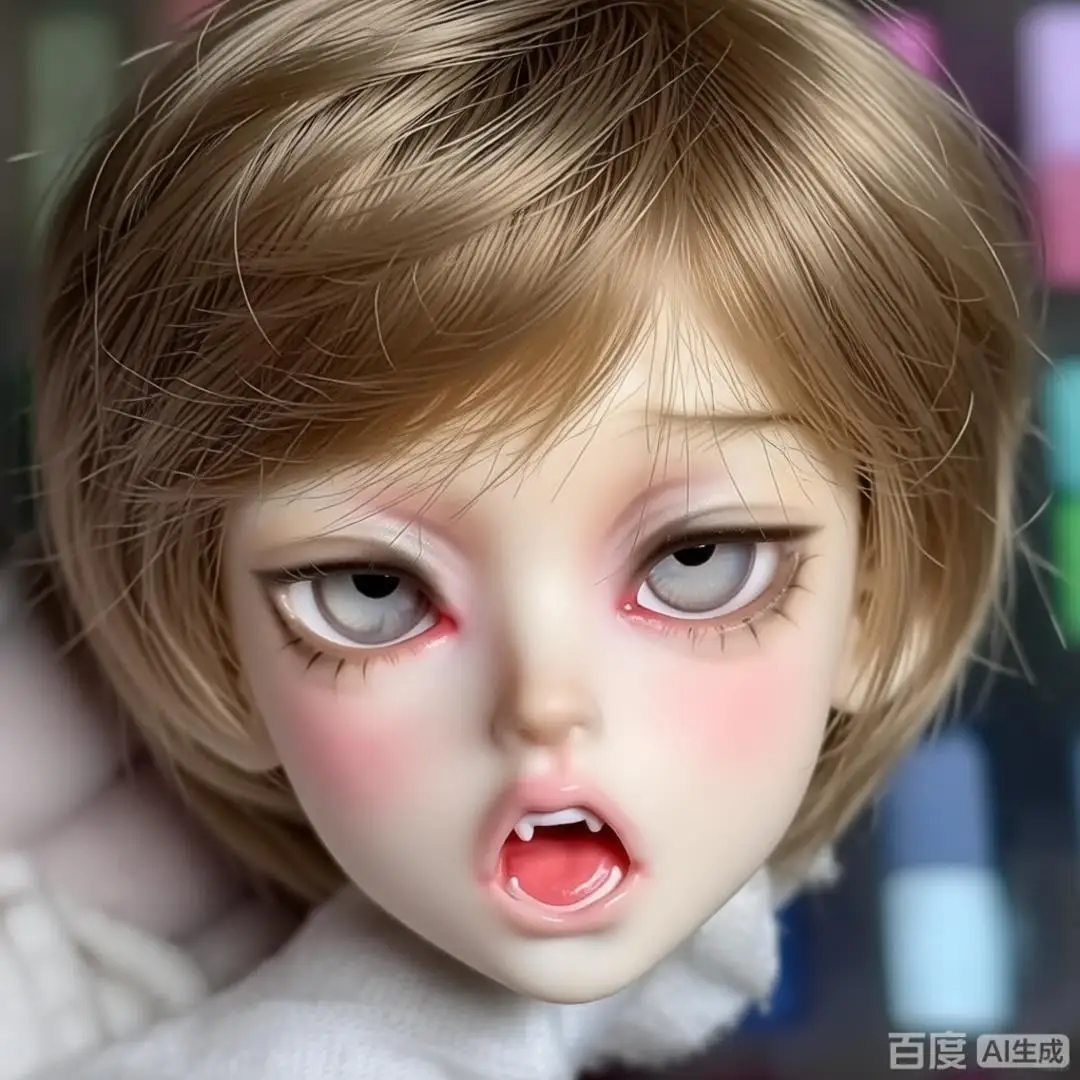 

New BJD doll 1/4 scale, open-mouthed girl with thick Bonnie single head, hakimi sisters, resin, toy angel, just a head
