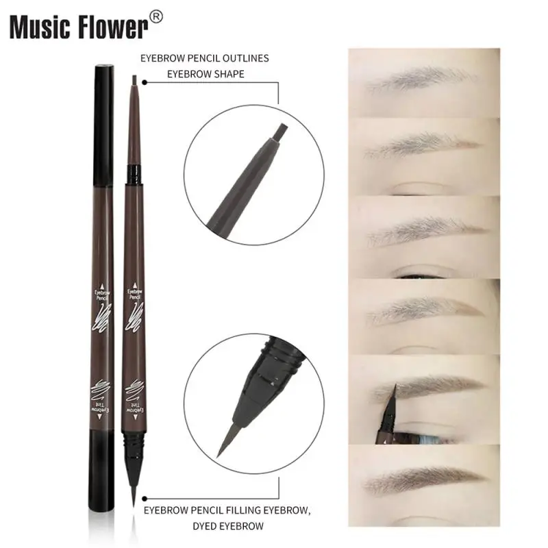 Music Flower Waterproof Eyebrow Pencil Tattoo Eyebrow Pen Sketch Liquid Eyebrown Soap Brows Enhancer Eyelashes Makeup Brushes