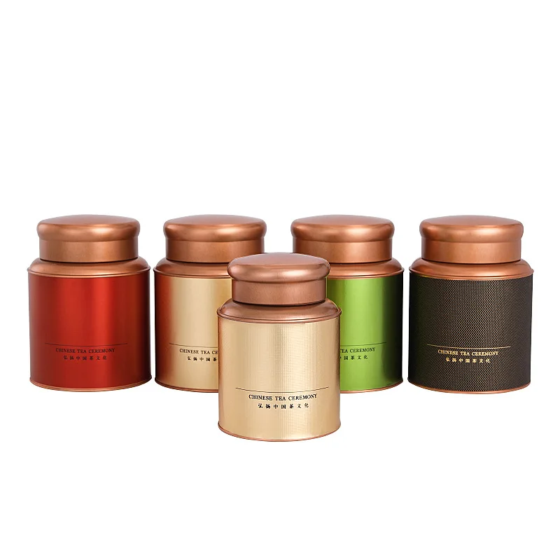 Multicolor Tinplate Tea Box Coffee Bean Storage Jars Reusable Durable Food Organizer Round Candy Sealed Cans