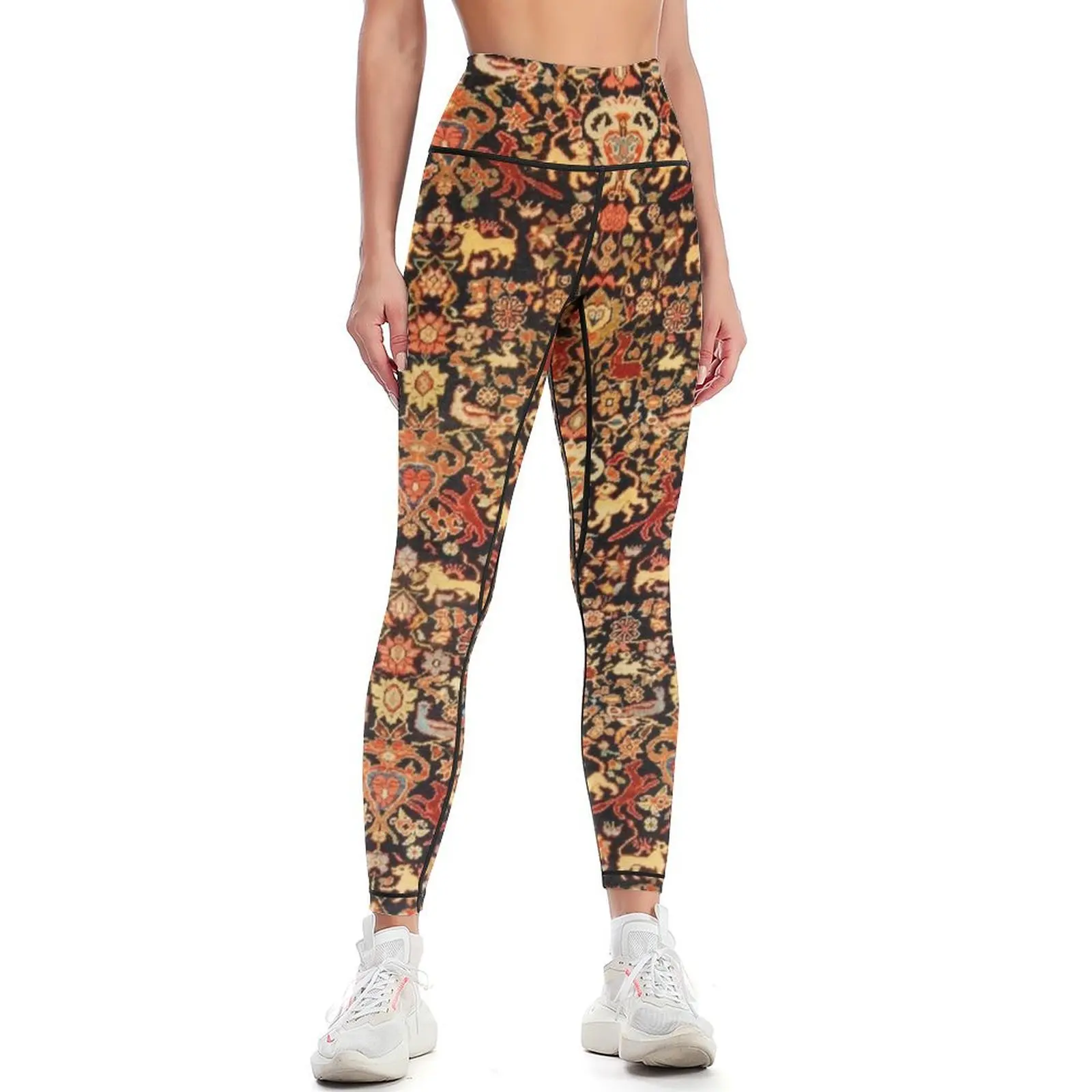 

Antique Persian Feraghan Rug Print Leggings Golf wear Women's sports gym's clothing Fitness woman Womens Leggings