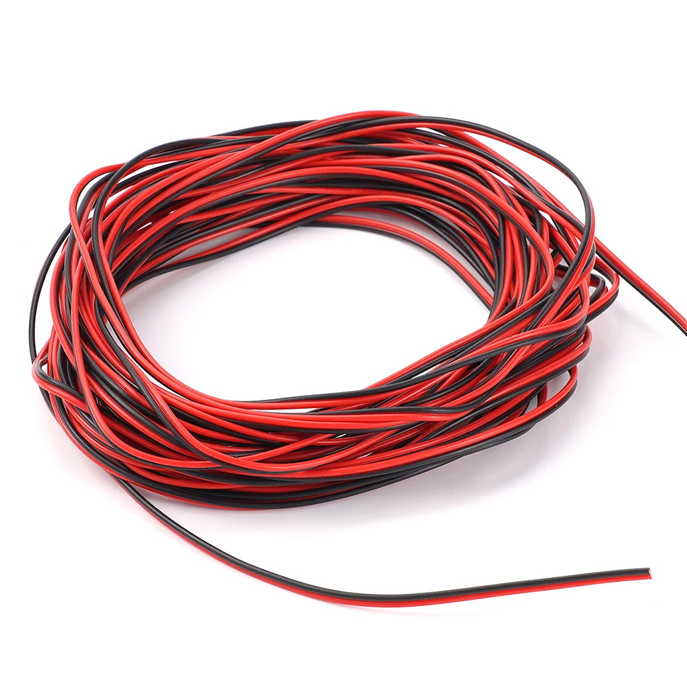 2 PIN 22AWG Flexible LED Light Strip Extension Cable  PVC Plastic Connection Line LED Strip Extension Line 10M Red And Black