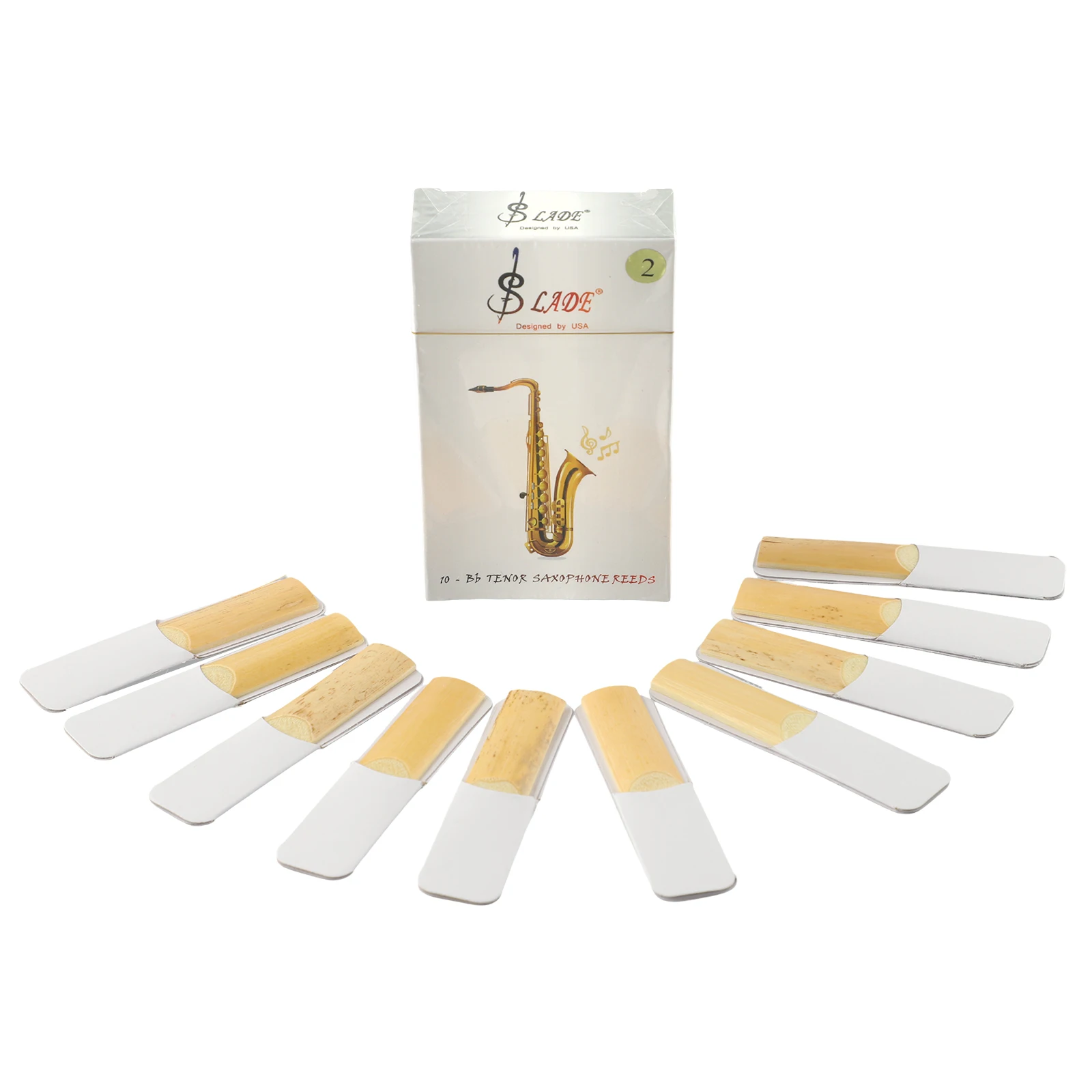 10pcs Sax Accessories Reeds /Kit Strength 2 2.5 3 0.21oz For Tenor Sax Hardness/ 2/2.5/3 Instrument /Clarinet Replacement Parts