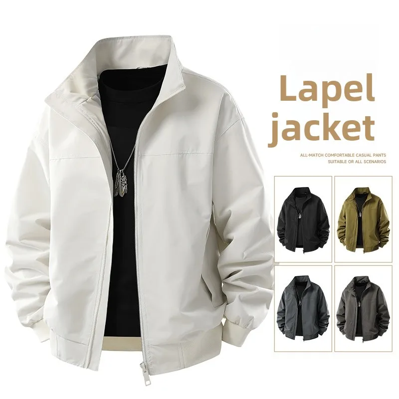 

Ретро-куртка в американском рабочем стиле с воротником-стойкой, мужская, весенне-осенняя, модная, брендовая, с лоскутным дизайном, в стиле пилотской куртки или бейсбольной формы