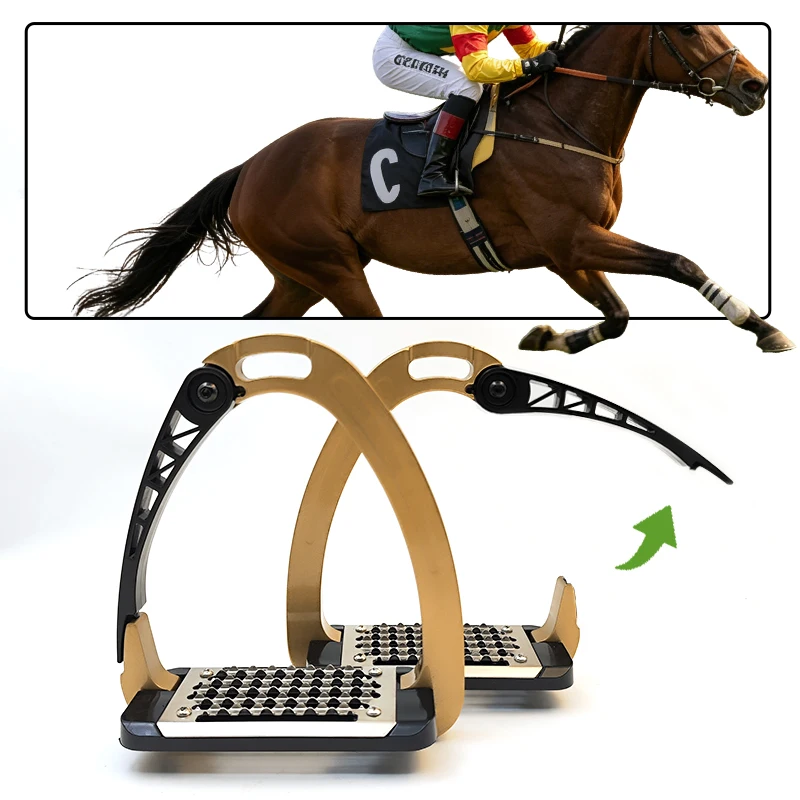 

High-Strength Aluminum Equestrian Stirrups, Anti-slip Shock-absorbing Footrests for Horse Riding Training