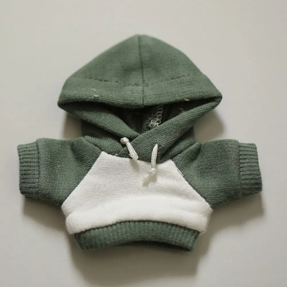 Pakaian boneka katun kaos warna Solid Hoodie 12cm pakaian boneka mewah gaya mode kualitas tinggi Tanpa atribut pakaian boneka