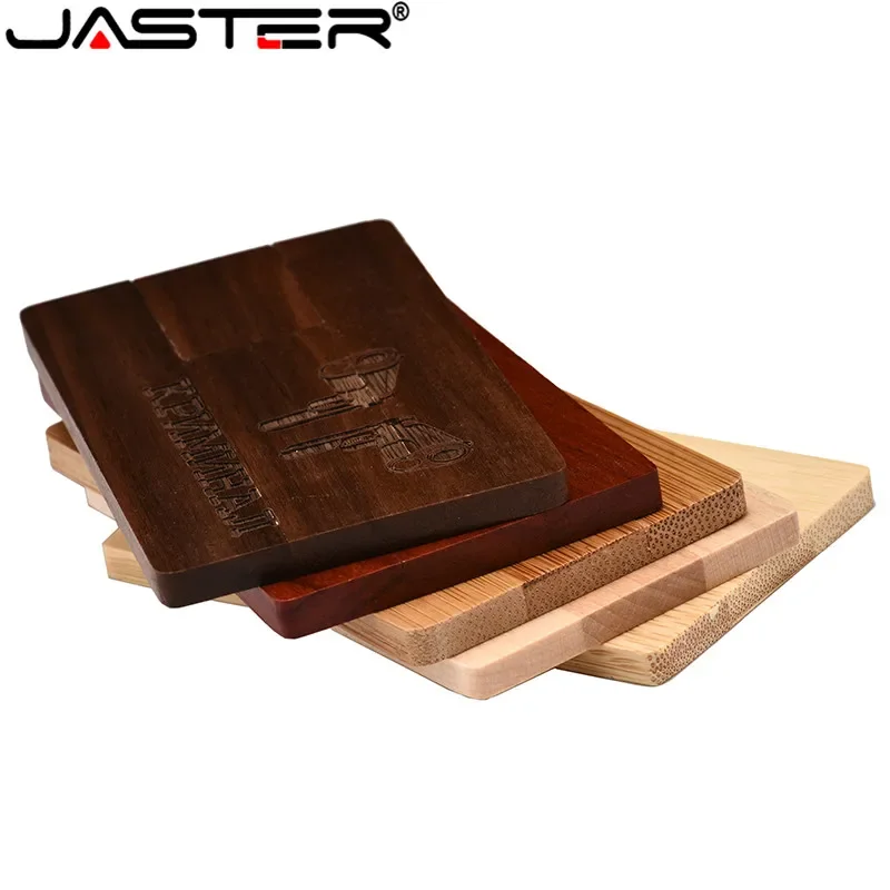 JASTER carta di legno personalizzata chiavetta USB noce 64GB 32GB Logo personalizzato gratuito Pen Drive 16GB Memory Stick regalo di nozze